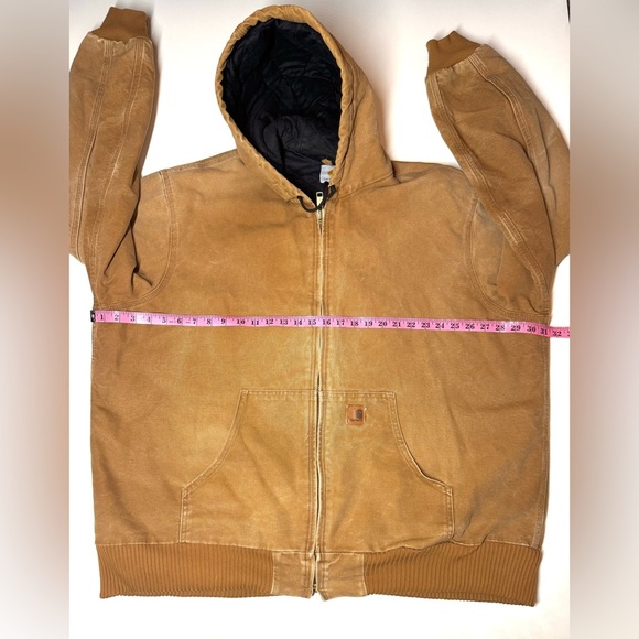 Carhartt Men’s Distressed Tan Jacket Workware Coat Men's Size 2XL Tall - Picture 11 of 14